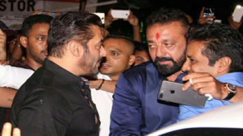 BHAI MEETS BABA: Salman Khan and Sanjay Dutt hug it out during Ganpati celebrations at Ambani residence