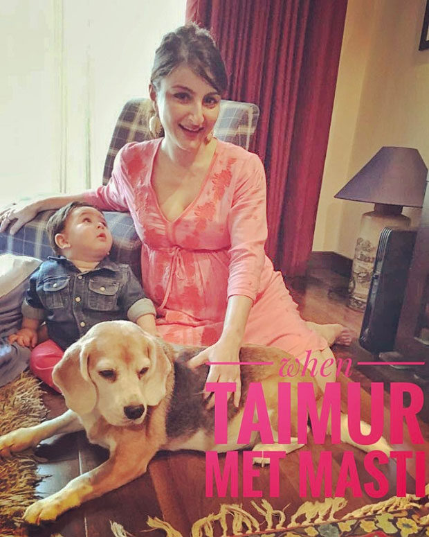 CUTE! This picture of Soha Ali Khan and her nephew Taimur bonding during her baby shower is adorable