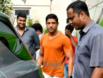 Farhan Akhtar snapped at Mehboob Studio today for an ad shoot