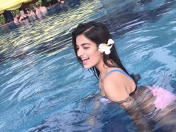 HOT! Nidhhi Agerwal sizzles in a bikini in a pool