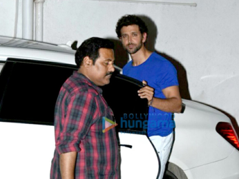 Hrithik Roshan and Ritesh Sidhwani snapped post a meeting at Farhan Akhtar's house in Bandra