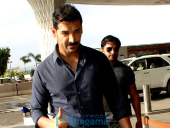 John Abraham & Priya Runchal snapped at the airport