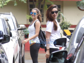 Kareena Kapoor Khan and Amrita Arora snapped outside their gym