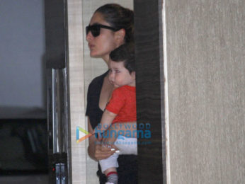 Kareena Kapoor Khan snapped with Taimur at Babita Kapoor's house