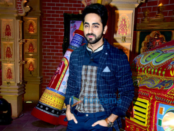 Kriti Sanon, Ayushmann Khurrana and Rajkummar Rao snapped promoting the film Bareilly Ki Barfi