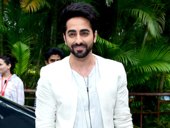 Kriti Sanon, Ayushmann Khurrana and Rajkummar Rao snapped promoting the film Bareilly Ki Barfi