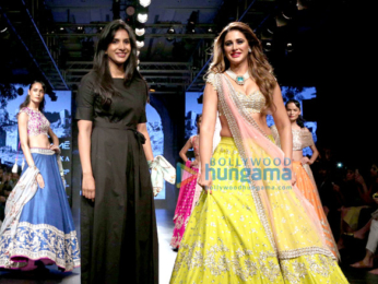 Nargis Fakhri walks for Anushree Reddy at Lakme Fashion Week 2017