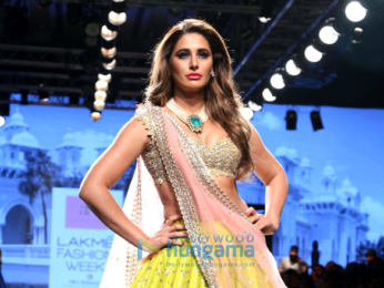 Nargis Fakhri walks for Anushree Reddy at Lakme Fashion Week 2017