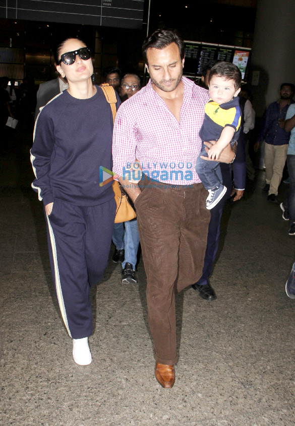 Saif Ali Khan, Kareena Kapoor Khan and Taimur arrive back from their Switzerland holiday