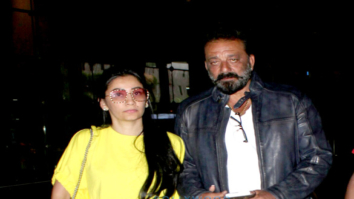 Sanjay Dutt and wife Manyata Dutt snapped at the Mumbai airport