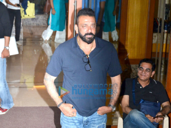 Sanjay Dutt snapped at his house in bandra with Sujoy Ghosh