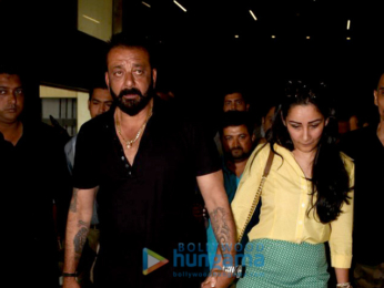 Sanjay Dutt, Ranbir Kapoor, Rajkumar Hirani at the trailer launch of 'Bhoomi'