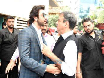 Sanjay Dutt, Ranbir Kapoor, Rajkumar Hirani at the trailer launch of 'Bhoomi'