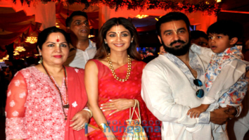 Shilpa Shetty and family snapped at ISCKON Janmashtami celebrations