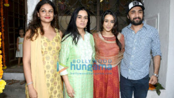 Shraddha Kapoor and family snapped during Ganesh Chaturthi celebrations⁠