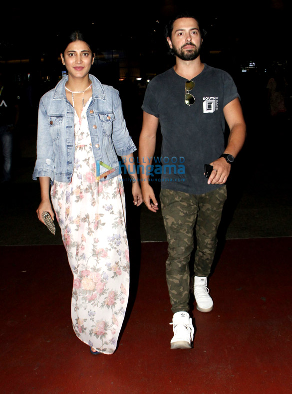 shruti haasan snapped with boyfriend at the airport 1
