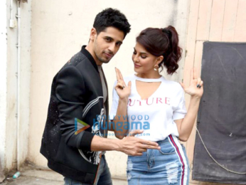 Sidharth Malhotra and Jacqueline Fernandez snapped promoting the film A Gentleman