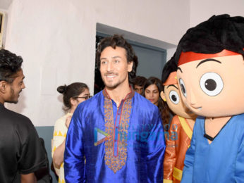 Tiger Shroff snapped with kids shooting for Sony Yay Channel