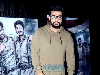 Varun Dhawan, Arjun Kapoor and Mohit Marwah snapped at the special screening of 'Raagdesh'