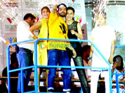 Varun Dhawan, Jacqueline Fernandez and Taapsee Pannu promote Judwaa 2 at the Habitat centre in Ghaziabad