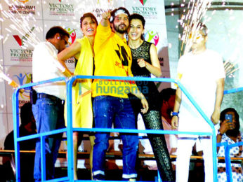 Varun Dhawan, Jacqueline Fernandez and Taapsee Pannu promote Judwaa 2 at the Habitat centre in Ghaziabab