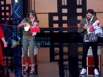 Shilpa Shetty and Riteish Deshmukh snapped on the sets of Lip Sing Battle