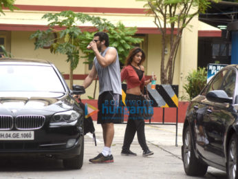 Aditya Roy Kapur and Nidhhi Agerwal snapped post gym Aditya Roy Kapur and Nidhhi Agerwal snapped post gym