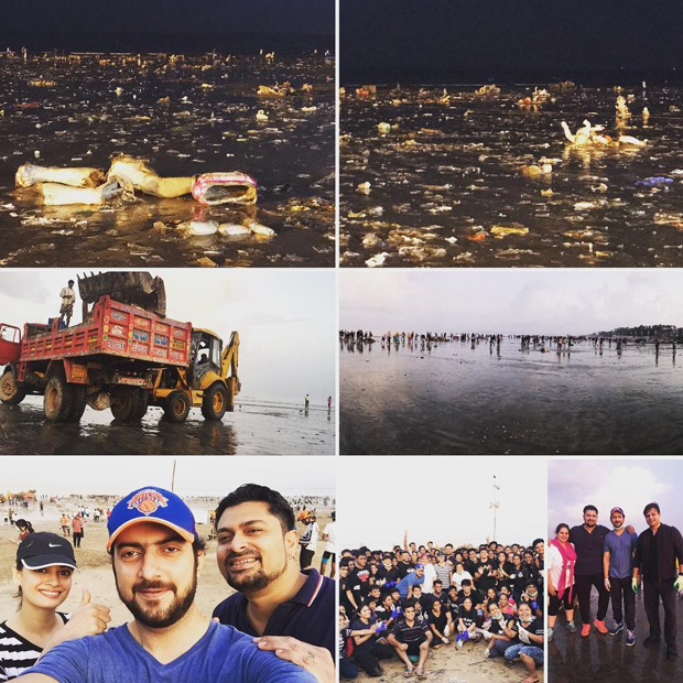 Dia Mirza takes up the task of cleaning the Juhu Beach with husband Sahil Sangha features