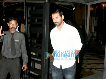John Abraham and wife Priya Runchal snapped post dinner with Rohit Dhawan at Yautcha in Bandra