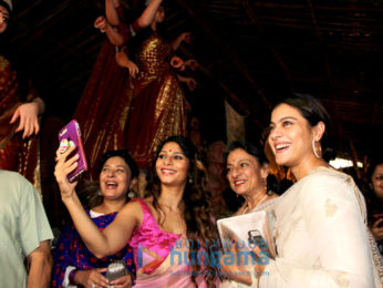 Kajol and family snapped at Durga pandal in Mumbai