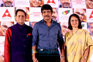 Nagarjuna and Amala Akkineni at Akkineni Nageswara Rao Award press meet