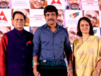 Nagarjuna and Amala Akkineni at Akkineni Nageswara Rao award press meet