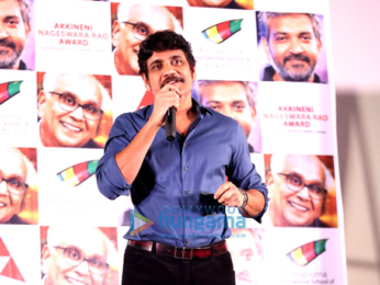 Nagarjuna and Amala Akkineni at Akkineni Nageswara Rao award press meet