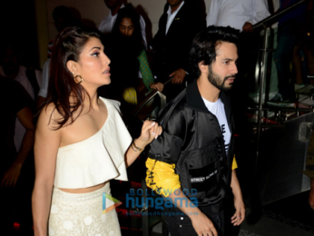 Varun Dhawan, Jacqueline Fernandez and Taapsee Pannu snapped at Le Merridean Hotel in Delhi
