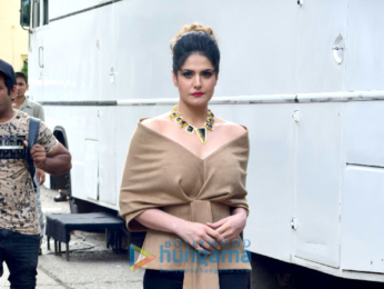 Zareen Khan snapped on the sets of Comedy Dangal