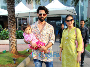 Shahid Kapoor and Mira Rajput spotted with Misha on Diwali day