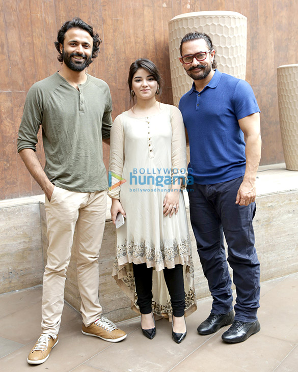 Aamir Khan and Zaira Wasim at a photoshoot in New Delhi