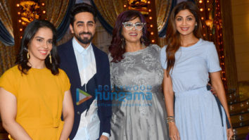 Ayushmann Khurrana and Saina Nehwal snapped on sets of the show ‘Aunty Boli Lagao Boli’