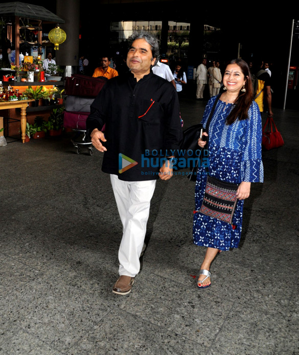 Vishal Bhardwaj and Rekha Bhardwaj snapped at the airport