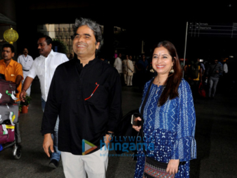 Vishal Bhardwaj and Rekha Bhardwaj snapped at the airport