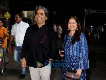 Vishal Bhardwaj and Rekha Bhardwaj snapped at the airport