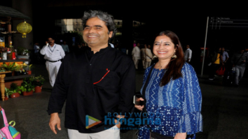 Vishal Bhardwaj and Rekha Bhardwaj snapped at the airport