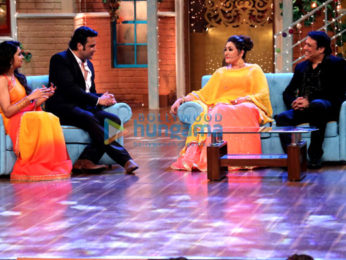 Govinda and Sunita Ahuja on the sets of 'The Drama Company'