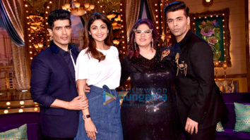 Shilpa Shetty and Manish Malhotra on the sets of the show ‘Aunty Boli Lagao Boli’