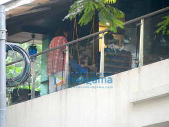 Taimur spotted in his balcony enjoying some quality time with his grandmother