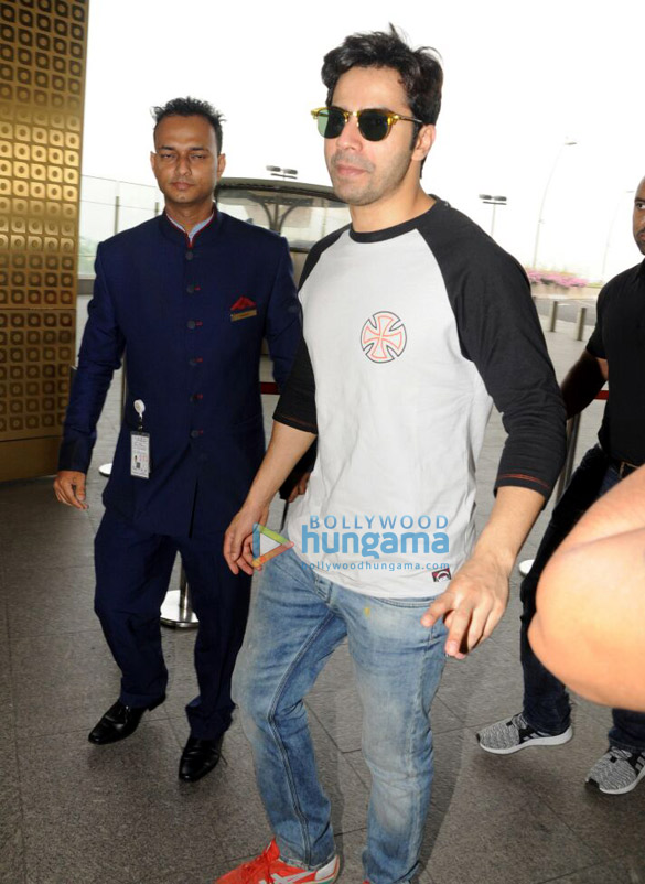 Varun Dhawan snapped at the airport while on his way to Delhi