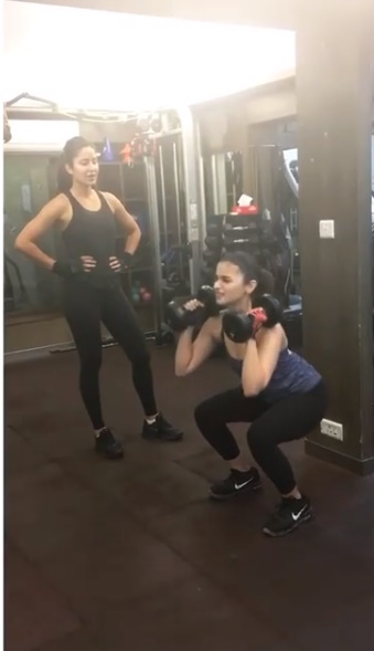 WATCH Katrina Kaif turns a strict trainer for Alia Bhatt during a squat exercise session