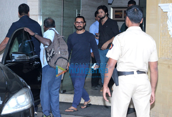 Aamir Khan snapped at a recording studio Aamir Khan snapped at a recording studio