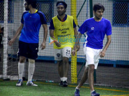 Ahan Shetty and Aadar Jain at snapped at a soccer practice in Juhu