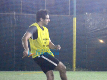 Ahan Shetty and Aadar Jain at snapped at a soccer practice in Juhu